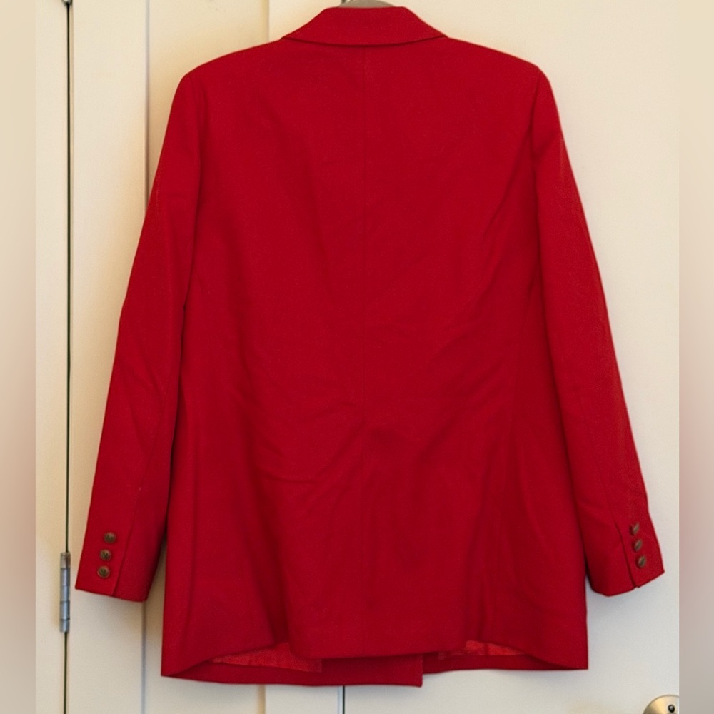 Pendleton Vibrant Red Double-Breasted Wool Blazer - image 3